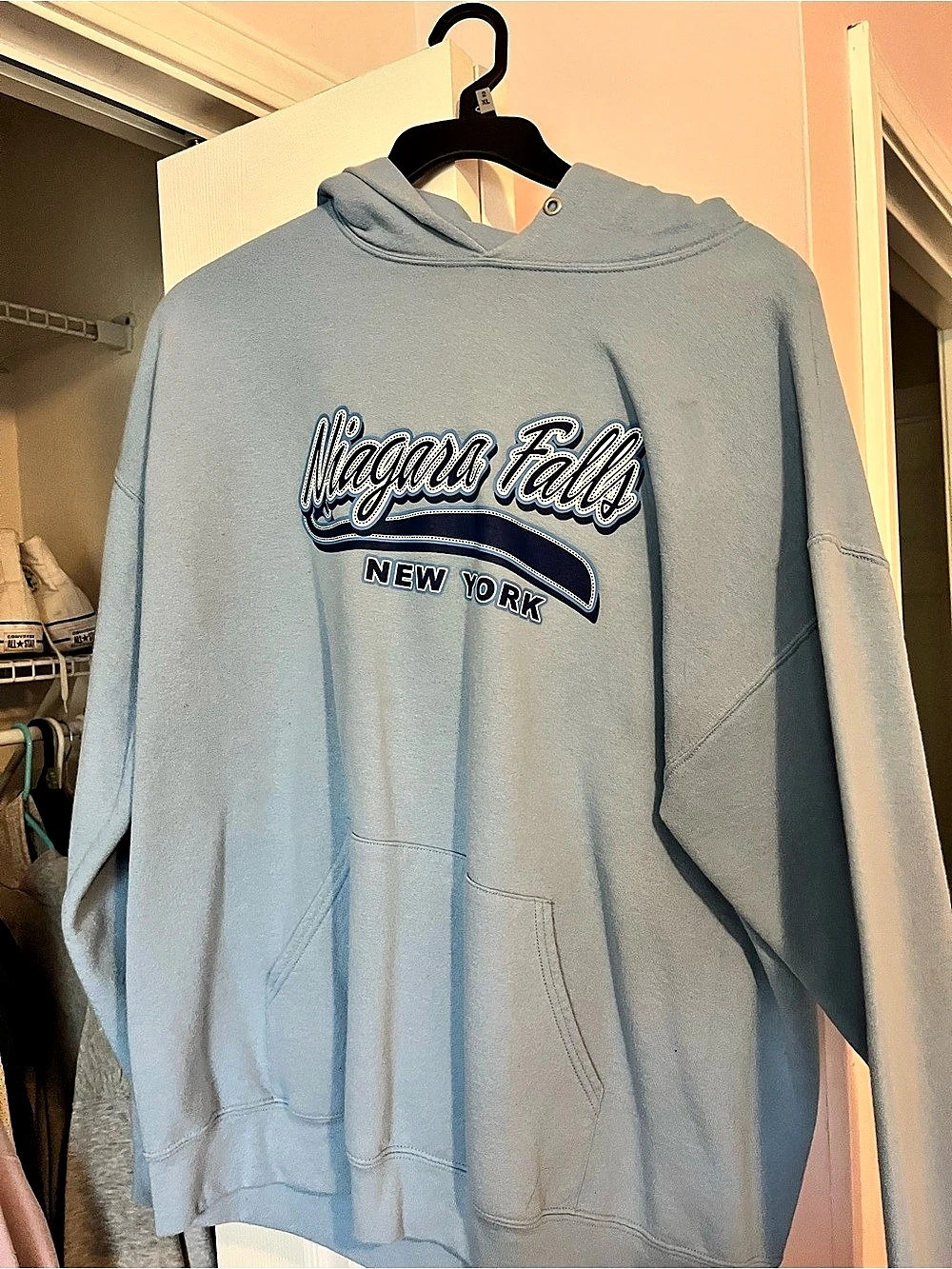 Graphic Hoodie in Blue Like New